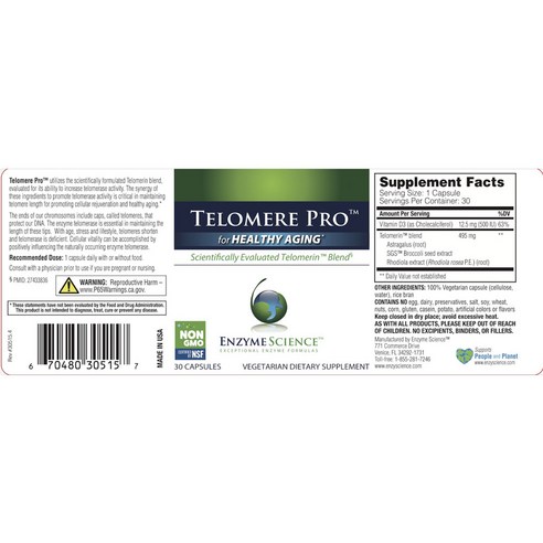 Enzyme Science Telomere Pro For Healthy Aging Capsule