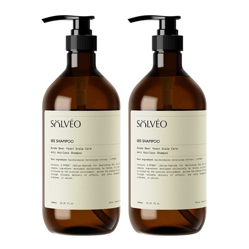 솔브이오 바이옴 맥주효모 두피 강화 탈모 샴푸, 1000ml, 2개