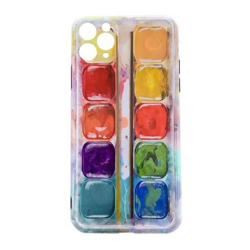 아이폰 쉘 개인화 된 페인트 상자 안티 가을 TPU 실리콘 쉘, 색깔, 2