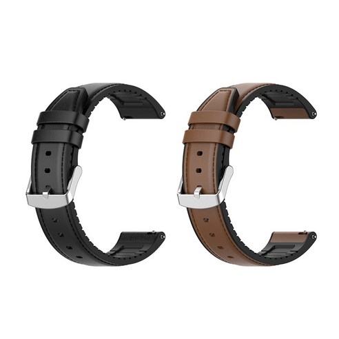 Huawei Watch GT2 Pro Bracelet 밴드 용 2X 가죽 시계 밴드 스트랩 Huawei Watch GT 2 Pro Black & Brown 용 22mm 팔찌, 블랙 & 브라운, 하나