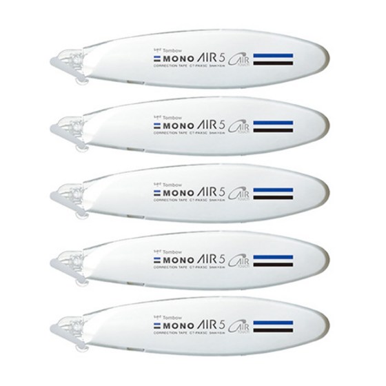 톰보 모노에어5 펜타입 수정테이프 5mm x 6m 화이트, 5개,