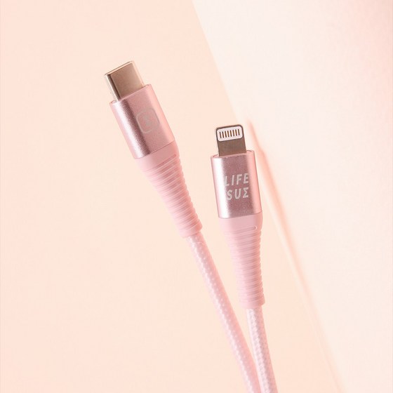 라이프썸 USB C to 8핀 PD 고속충전 케이블 1.5M (LFS-HA38) 2종 택1 충전케이블 베이비핑크,
