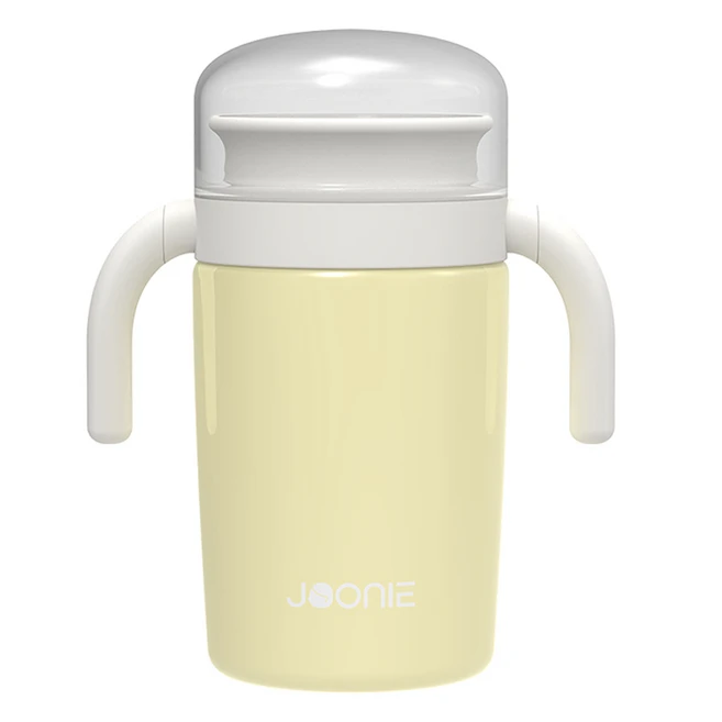 주니 360 스테인레스 자기주도 컵 330ml, 1개, 옐로우