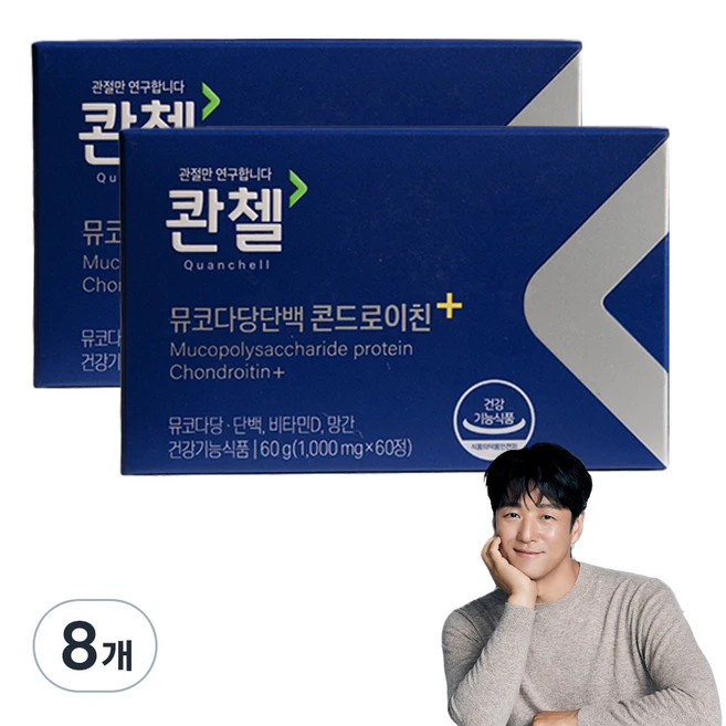 콴첼 뮤코다당단백 콘드로이친, 60정, 8개