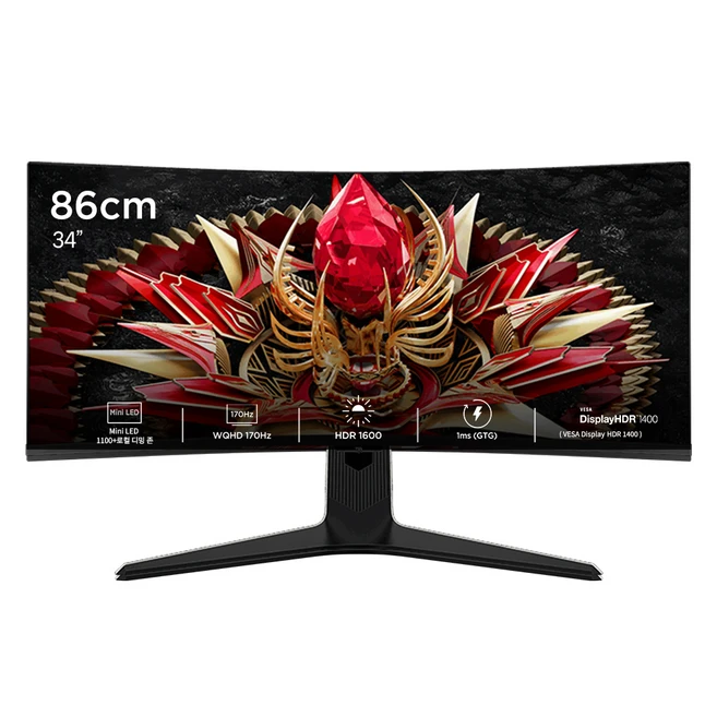 TCL WQHD QD Mini LED 커브드 게임 모니터, 86cm, 34R83Q