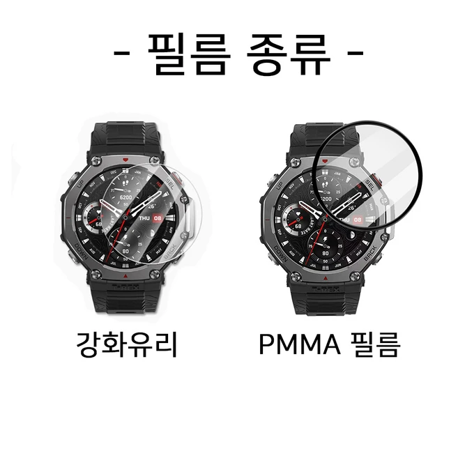어메이즈핏 티렉스3 필름 강화유리 액정 보호 T-REX3, 2개입