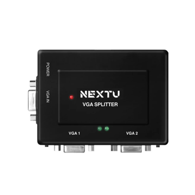 NEXT 2502VSP 1:2 VGA 모니터분배기(모니터 on/off 개별스위치 적용모델), BLACK (1년무상 A/S), 1개