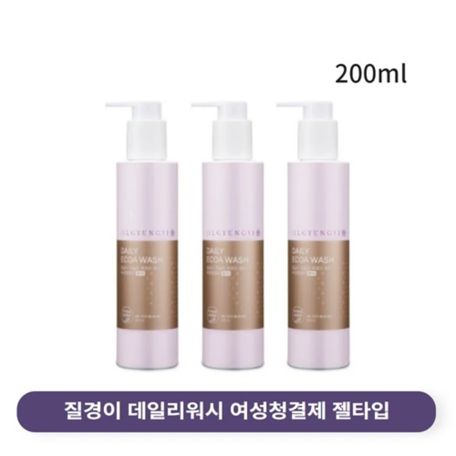 질경이 데일리 에코아워시 여성청결제 젤타입, 200ml, 3개