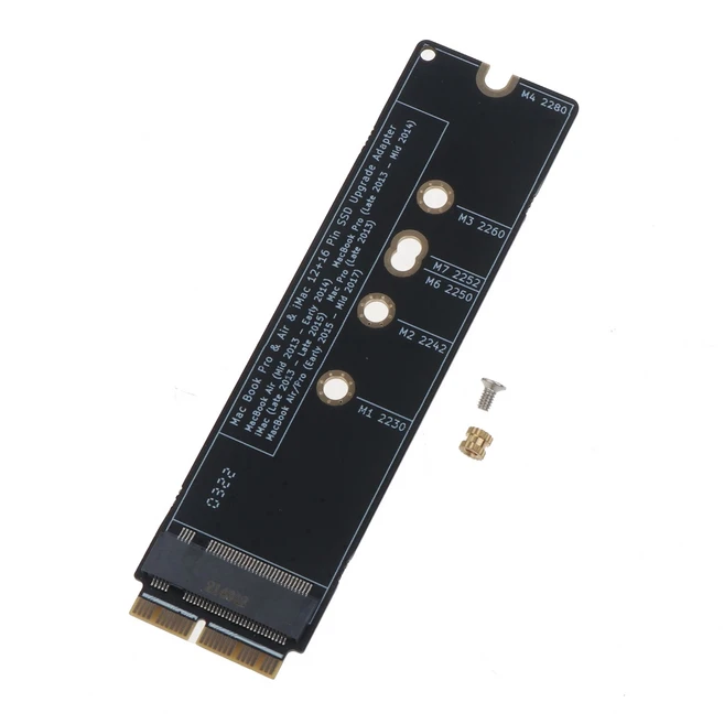 M.2 NVME SSD 컨버터 어댑터 카드 교체 AirPro Retina 2013-2017 A1398 A1502 A1465 A1466 노트북 액세서리, 1개