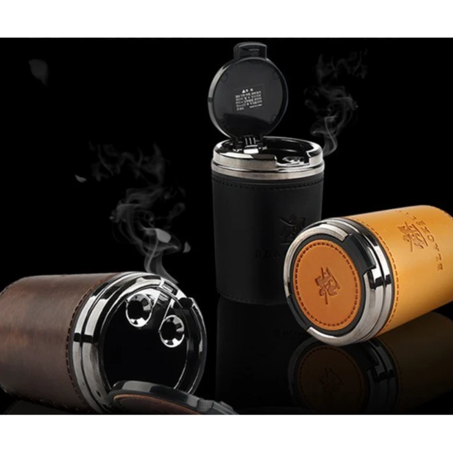 프리미엄 원터치 차량용 송풍구 재떨이 냄새 차단 고급형, 1개, 브라운,오렌지브라운