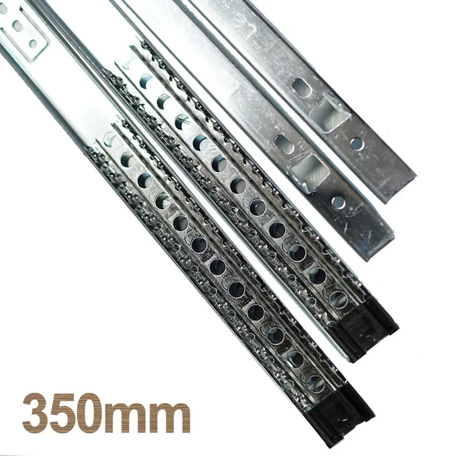 2단볼레일/서랍볼레일/날개형 350/400/450용/서랍레일/레일교체/레일수리, 2단볼레일 350mm(좌우포함된4p)