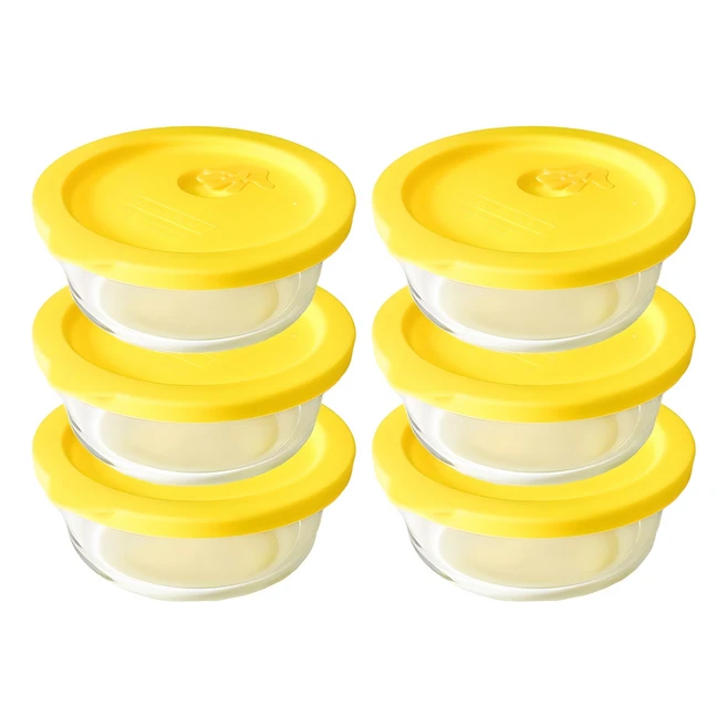 감성리빙 촉촉한 햇밥용기 유리 원형 300ml, 6개