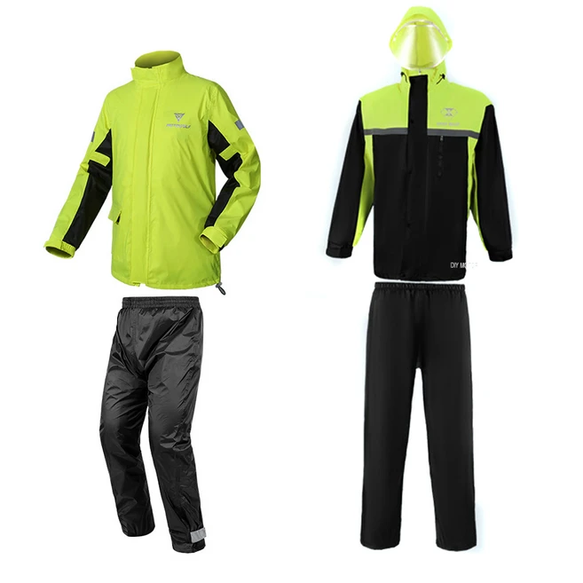 락모터스 오토바이우의 형광 배달우의 투피스우의 우비 비옷 상하세트 레인코트