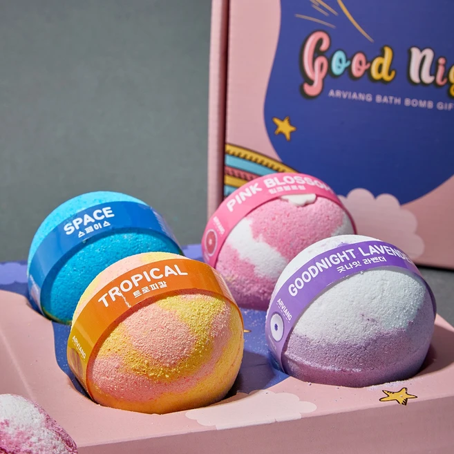 아르비앙 배쓰밤 굿나잇 4구세트 거품 입욕제, 520g, 1개