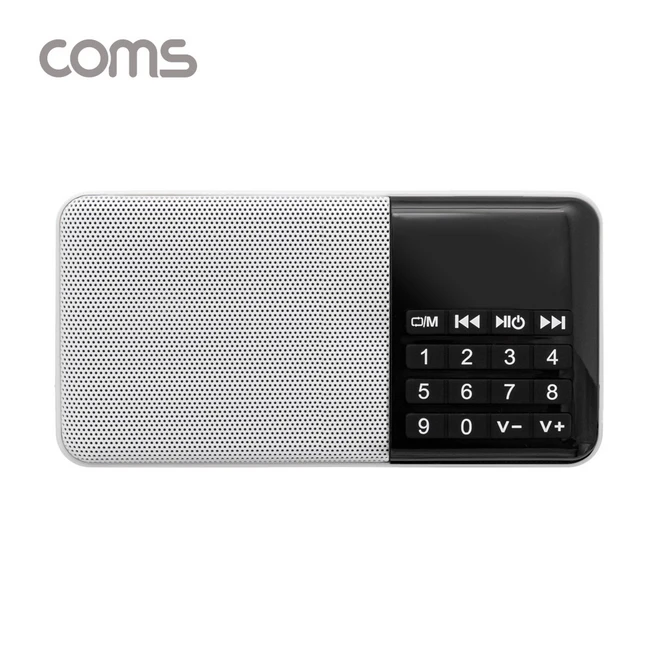 Coms 스테레오 FM라디오 효도라디오 3W 스피커, 블랙, ID345