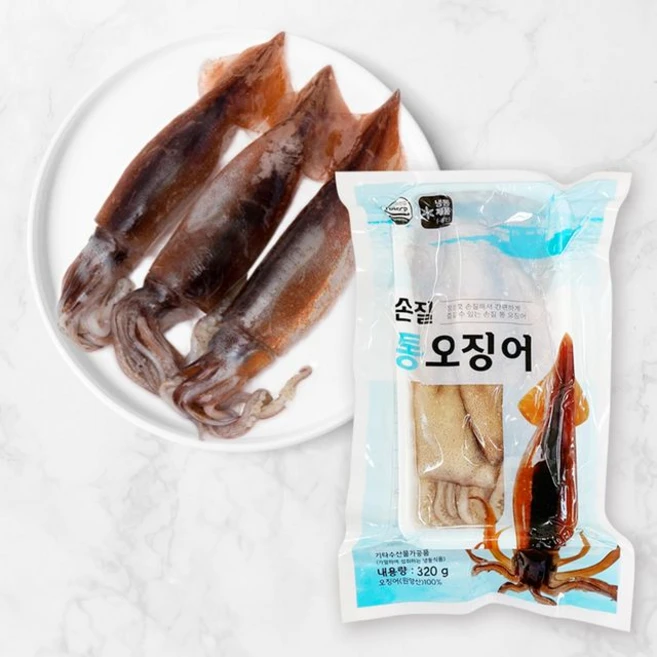 자연산 손질통오징어 특대320g x 5팩 10마리, 1개