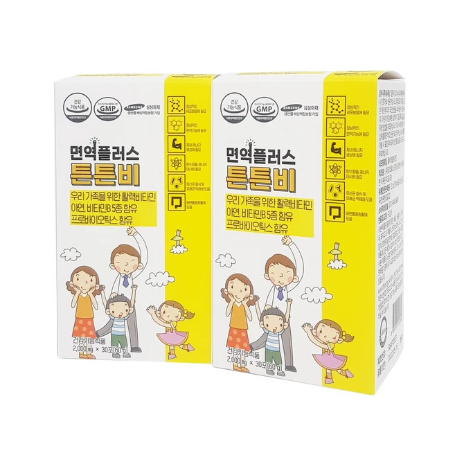 면역영양제 면역플러스 튼튼비 2개월/60포 튼튼B, 2세트, 120g