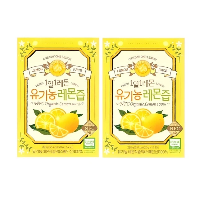 홀베리 1일 1레몬 유기농 레몬즙, 280g, 2개