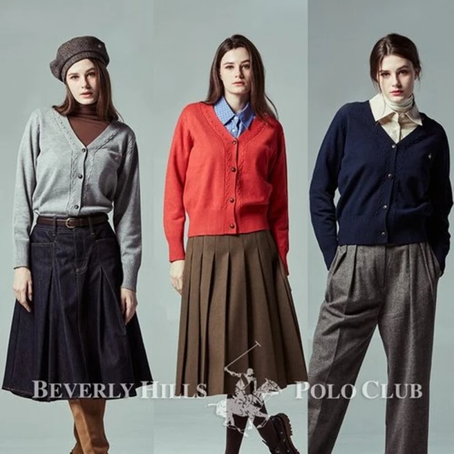 비버리힐즈폴로클럽 24FW 여성 울 블렌디드 니트 자켓 2종