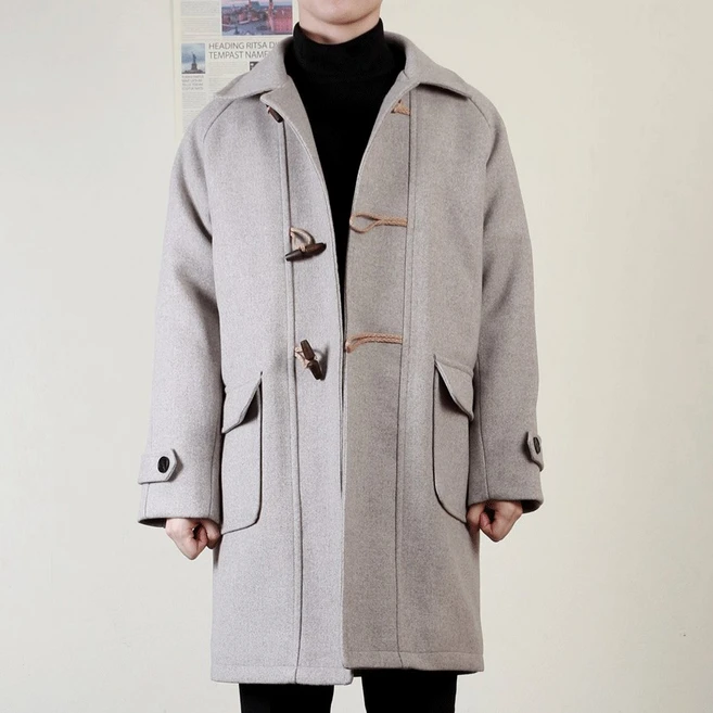 남자 더플 코트 떡볶이 오버핏 발마칸 겨울 롱 30대 40대 블랙 그레이