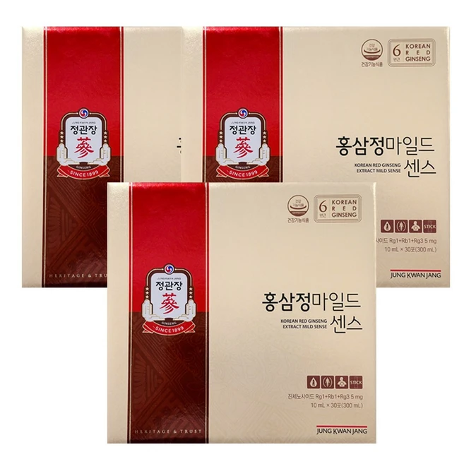 정관장 홍삼정 마일드센스 홍삼스틱 + 정관장 정품 쇼핑백 + 사은품 천연비누, 3박스, 300ml, 3박스