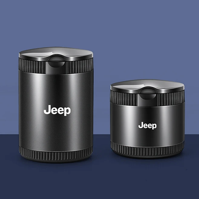 지프 모던 알루미늄 차량용 재떨이 LED, 블랙, 1개