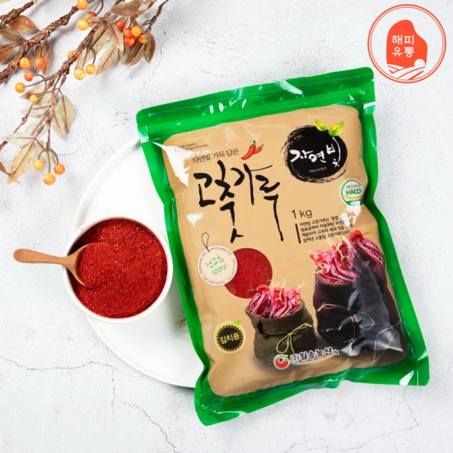 해피유통 월송농산 수입고춧가루 1kg, 월송 자연빛 보통맛 김치용1kg, 1개