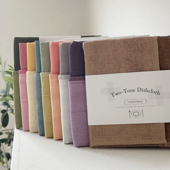 [정품] 살림숲 마루야마 투톤 카야 8겹 30x30 키친클로스 일본 행주 Maruyama, 03 레몬