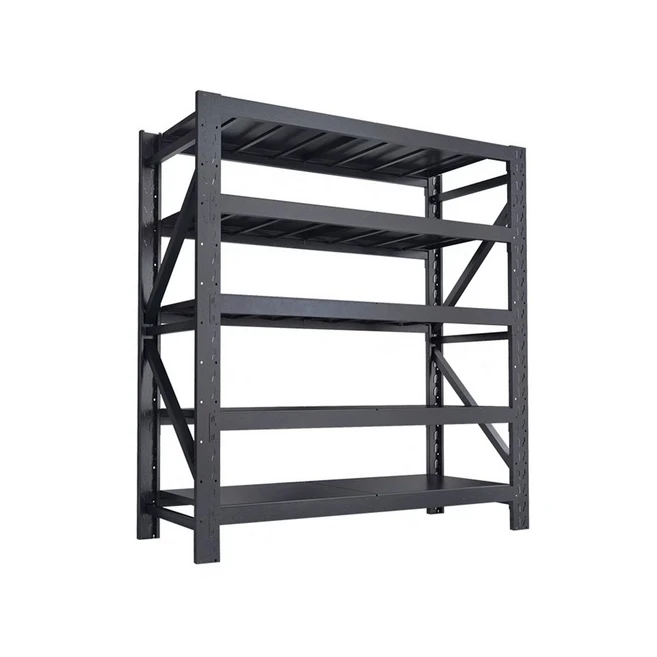 5분선반 중량랙 800kg 무볼트철재선반 앵글선반 조립식 창고선반, 1개, 블랙 연결형 2000x1080x600 4단
