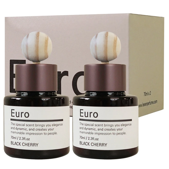 유로 차량용 디퓨저 70ml x 2개입+실리콘패드2+우드볼2, 블랙베리앤베이, 1개
