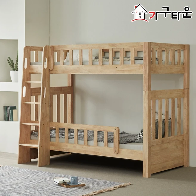 (주)가구타운 원목 분리형 마이니 이층침대 싱글/슈퍼싱글 우드깔판 포함, 내추럴+매트없이 프레임, 싱글