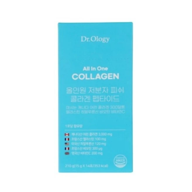 닥터올로지 올인원 저분자 피쉬 콜라겐 펩타이드 히알루론산 비오틴 15g x 14포, 1박스