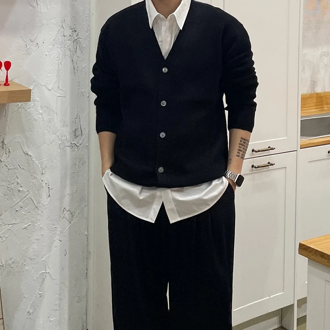 하찌 브이넥 가디건