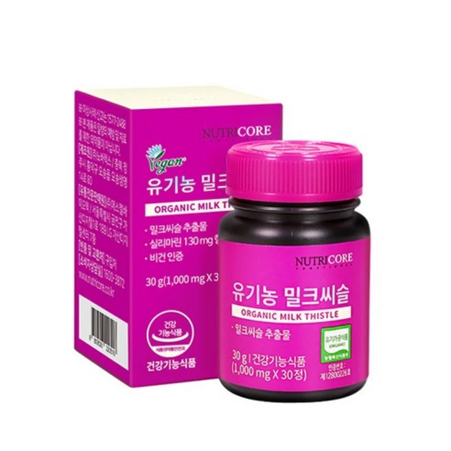 뉴트리코어 유기농 밀크씨슬, 30정, 1개