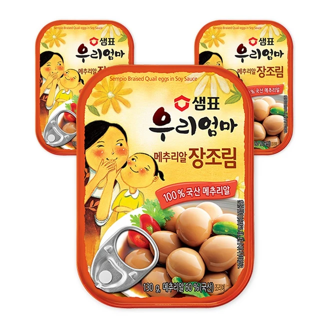 샘표 우리엄마 메추리알장조림 (130g x 3입), 390g, 1개