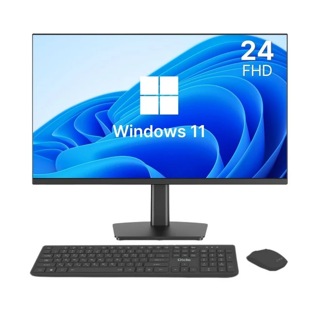 디클 24인치 N100 올인원 일체형PC 윈도우11포함 무선키보드 마우스 증정, CUP-A24S1, WIN11 Home, 128GB, 8GB, 블랙