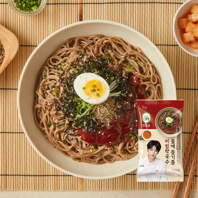 편스토랑 김재중 들깨 들기름 김깨 고명 비빔 메밀 막국수 밀키트, 211g, 1개
