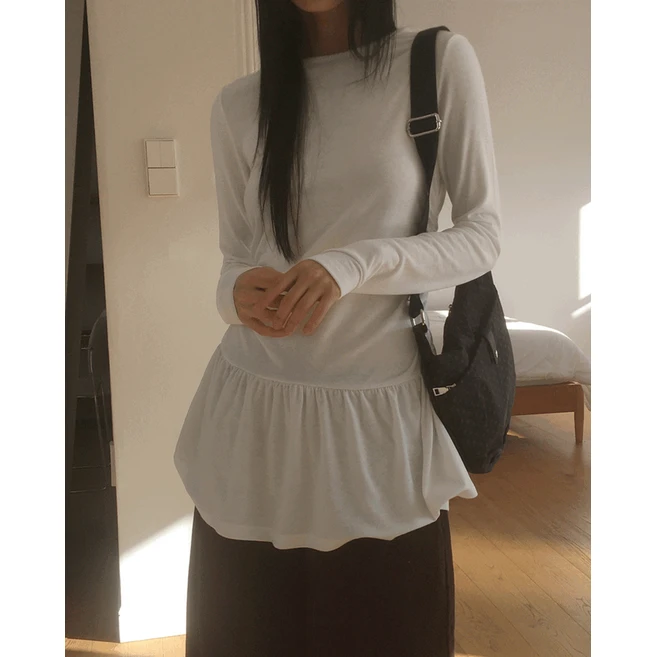 [기모안감] 숑크 프릴 레이어드 미니 원피스
