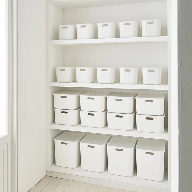 위즈홈 국내생산 그라미 리빙박스 펜트리 수납함 수납정리함 4개, 그라미 XL_4P