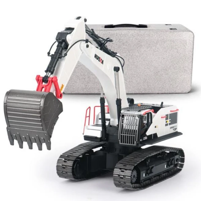 HUINA 594 3 in 1 1/14 RC 굴삭기 트럭 합금 크롤러 22CH 2.4G 원격 제어 자동차 전기 기계 남아용, 01 RC Excavator, 한개옵션1