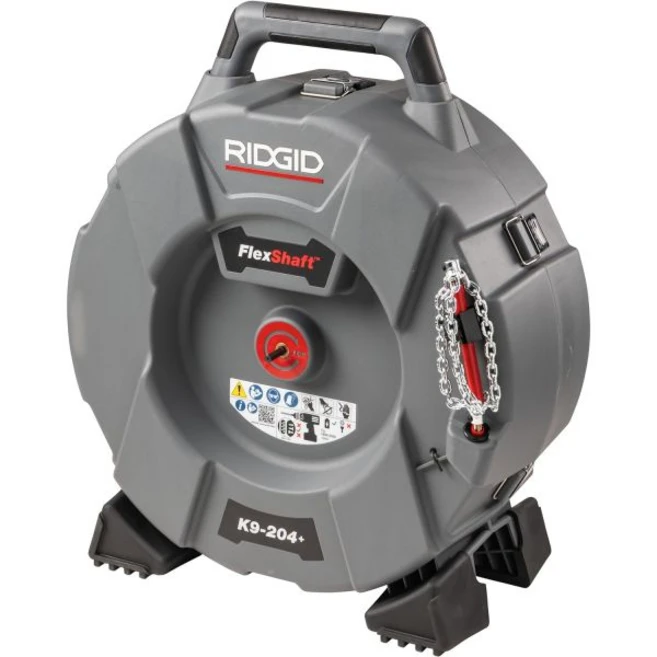 RIDGID FlexShaft K9204 2인치에서 4인치 파이프용 배수구 청소기 70인치의 516인치 케이블이 있는 전문가용 벽면 대, K9-204+, 1개