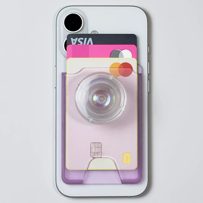 두들잇 맥세이프 카드지갑 PC2(아이폰 갤럭시 자석 그립톡 홀더 케이스), 1개, Aurora Lilac