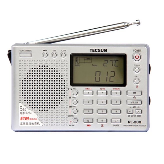 [RADIO]Tecsun PL-380 DSP PLL FM MW SW LW 디지털 스테레오 라디오 월드 밴드 수신기 휴대용 풀 소형, 02 Silver