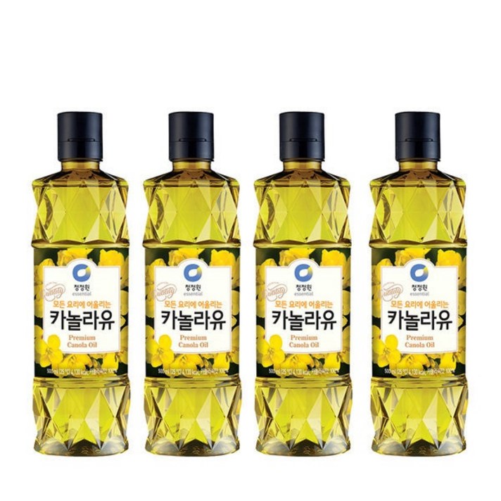 청정원 카놀라유, 500ml, 4개