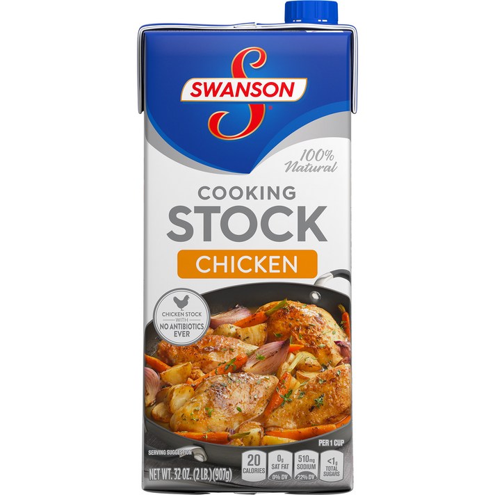 Swanson 쿠킹 스톡 치킨 글루텐 프리 무지방, 1개, 907g