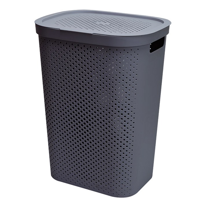 샤바스 샤론 펀칭 세탁물 보관함 60L, 차콜, 1개