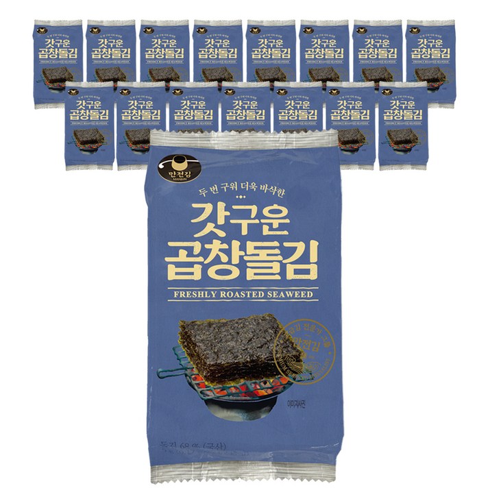 만전김 갓구운 곱창돌김 도시락김, 5g, 16봉