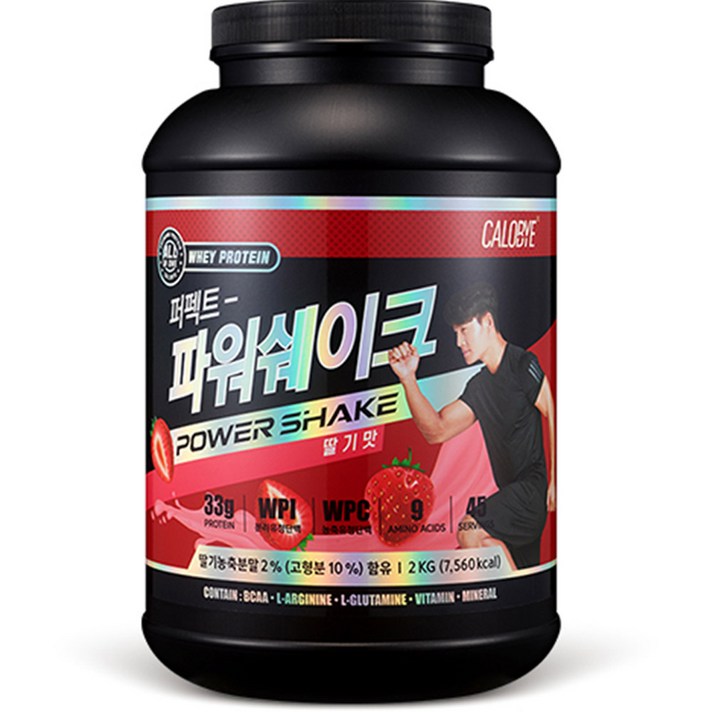 칼로바이 퍼펙트파워쉐이크 대용량 단백질보충제 프로틴 BCAA 딸기맛, 1개, 2000g