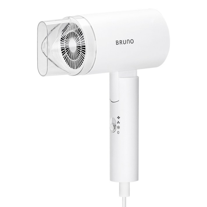 브루노 접이식 헤어 드라이어 2단계 풍속 및 냉풍 1800W, BH-2130, 화이트