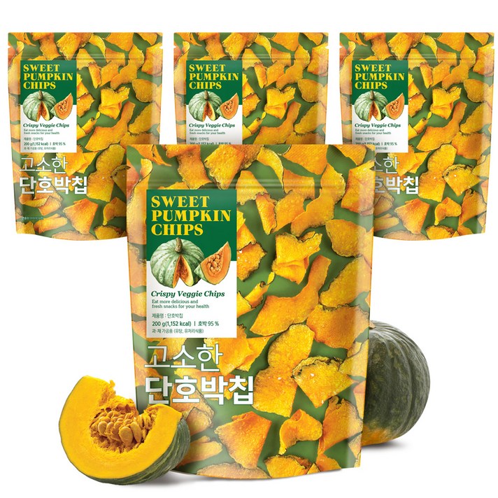 컬러푸드 고소한 단호박칩, 200g, 4개